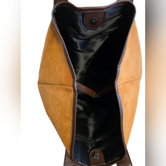 Tan and Brown SuedeTote Bag - Picture 4 of 7